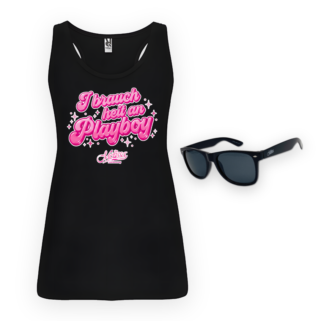Playboy Bundle Schwarz + Brille Schwarz