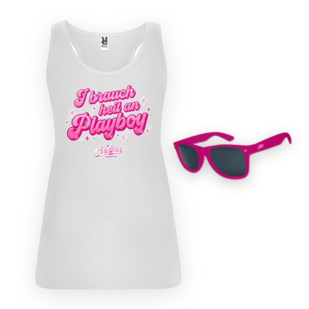 Playboy Bundle Weiß + Brille Pink
