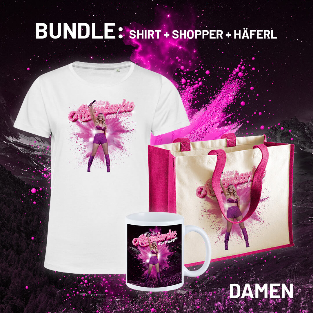 "Rosa Dynamit" Bundle (Shirt Damen + Shopper + Häferl)