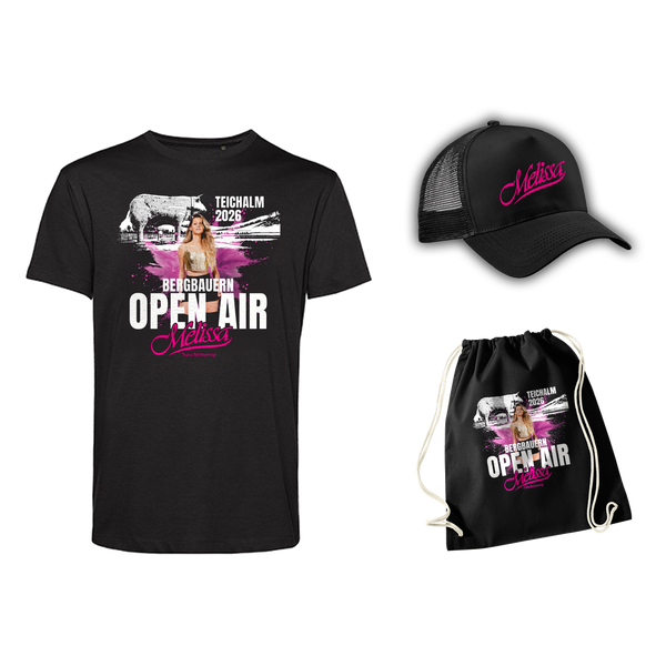 Bergbauern Open Air Teichalm 2026 Konzertpaket — Shirt, Kappe und Beutel