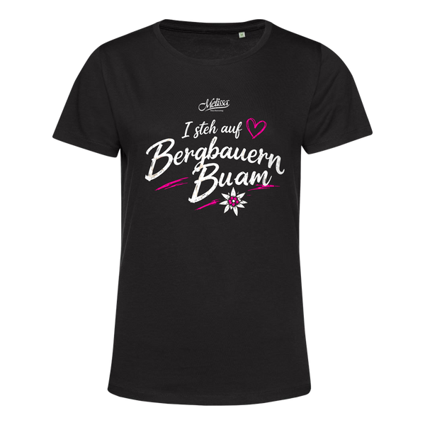 Bergbauern Edelweiß T-Shirt Damen, Motiv I steh auf Bergbauernbuam
