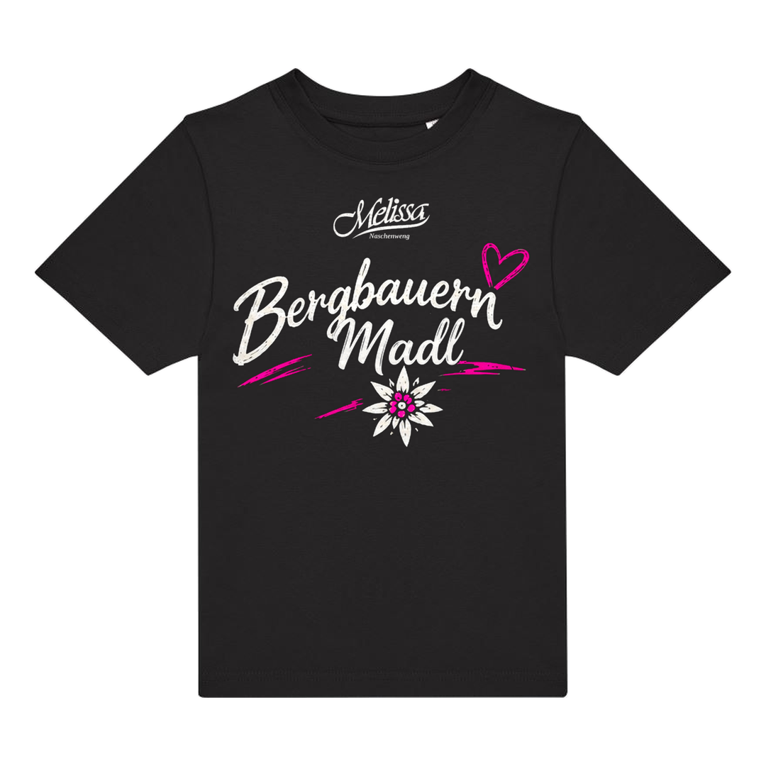 Bergbauern Edelweiß Kinder T-Shirt, Motiv Bergbauern Madl