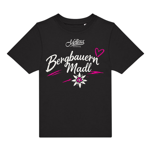Bergbauern Edelweiß Kinder T-Shirt, Motiv Bergbauern Madl