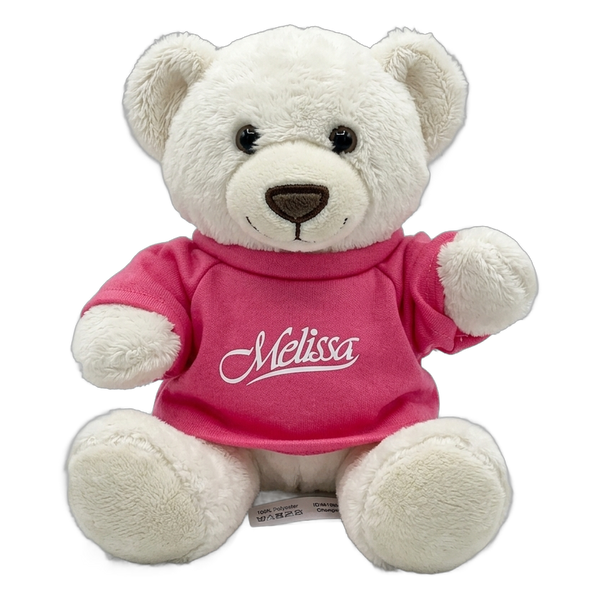 Melissa Naschenweng Teddybär mit pinkem Melissa-Shirt