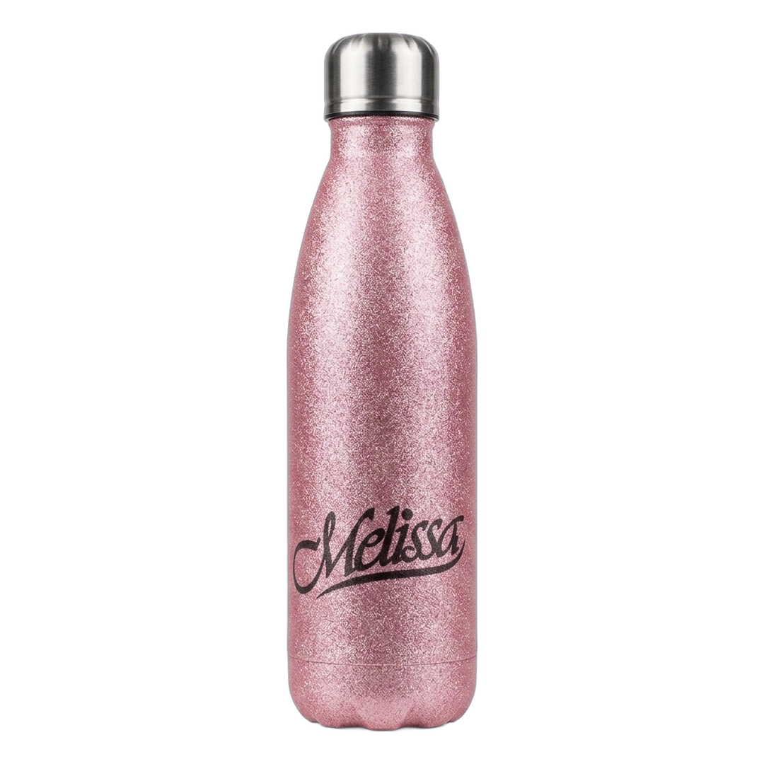 Melissa Naschenweng Trinkflasche Glitzer rosa Edelstahl 500 ml