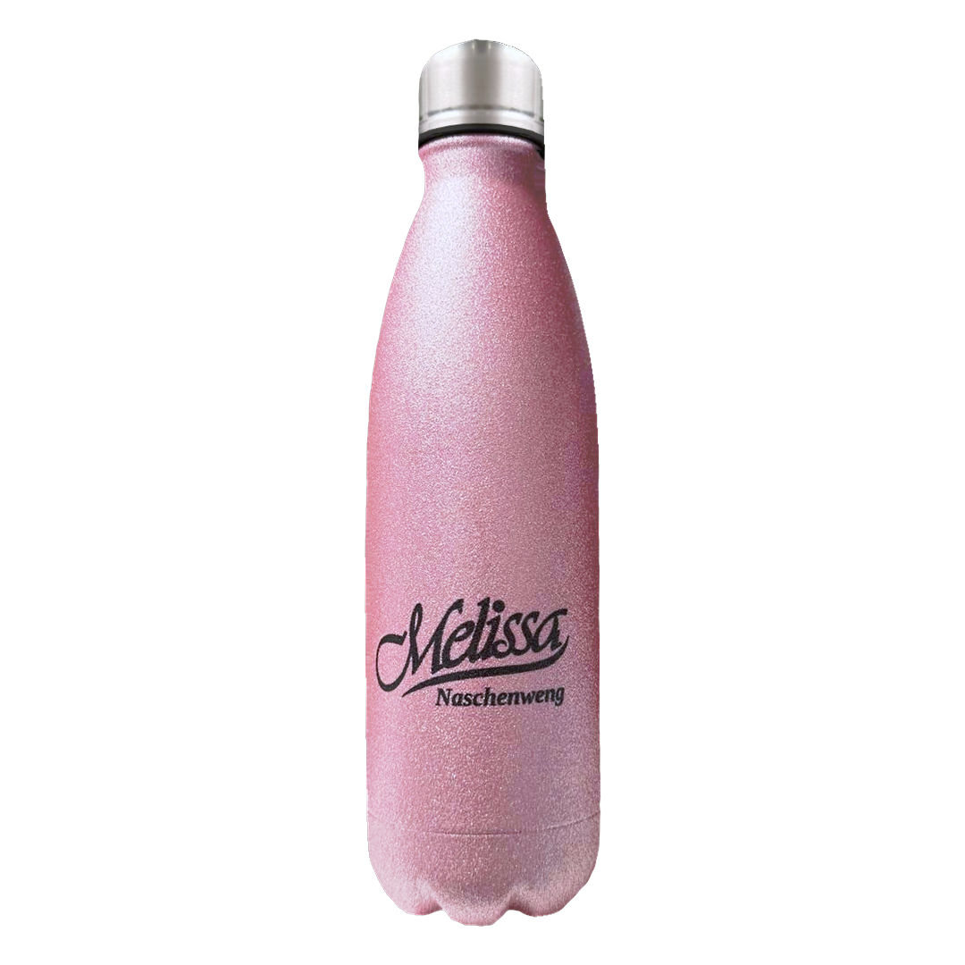 Melissa Naschenweng Trinkflasche Glitzer rosa Edelstahl 500 ml