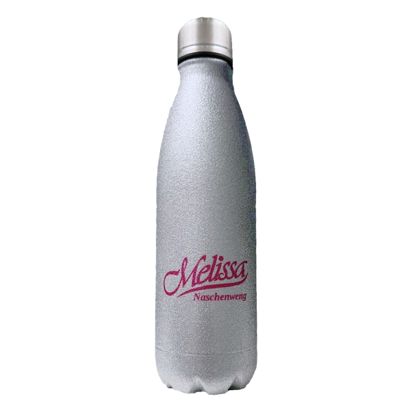 Melissa Naschenweng Trinkflasche Glitzer silber Edelstahl 500 ml