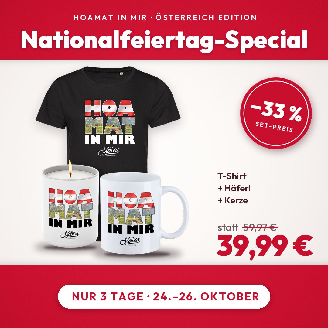Nationalfeiertag-Special: Hoamat in mir Set um 39,99 € statt 59,97 €, nur 24.–26. Oktober