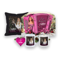 Rosa Weihnacht - Weihnachts-Set: Adventskalender, Häferl, Kerze, Polster und dein Herz mit Namen