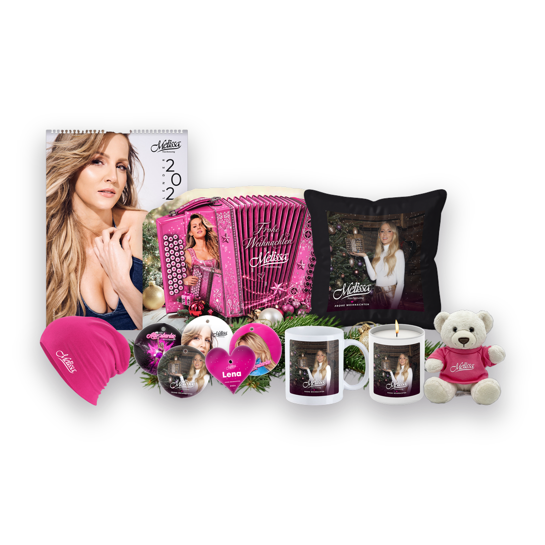 Alles in Rosa - Weihnachts-Set, Teddybär Hell, Beanie Pink