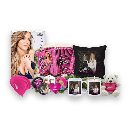 Alles in Rosa - Weihnachts-Set, Teddybär Hell, Beanie Pink