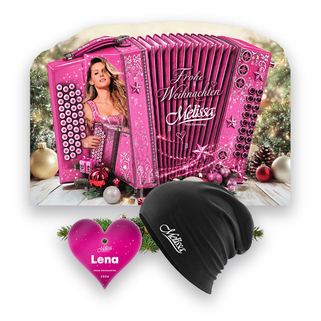 Rosa Winter - Weihnachts-Set, Beanie Schwarz