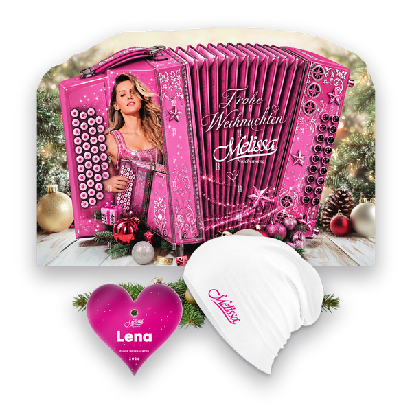 Rosa Winter - Weihnachts-Set, Beanie Weiß